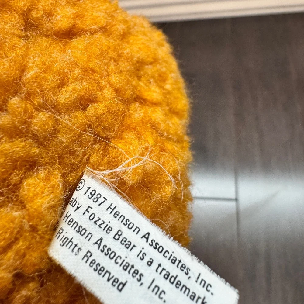 VINTAGE 1987 The Muppets Christmas Fozzi Bear Stuffed Animal Plush Green Scarf - Picture 5 of 6